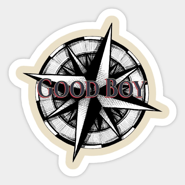 GOOD BOY: Compass Rose Logo Sticker by Thomas R Clark